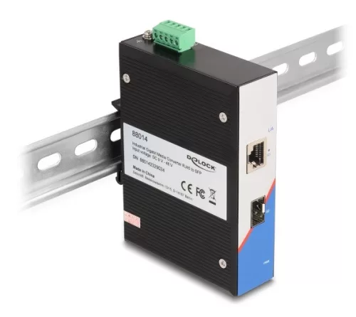 Delock Ipari Gigabit Média Átalakító RJ45 - SFP DIN sínhez (DL-88014)