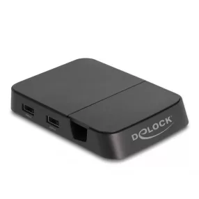   Delock 4K okostelefon dokkoló állomás beépített tartóval - HDMI / USB / Hub / SD / Micro-SD Android és Windows eszközökhöz (DL-88018)