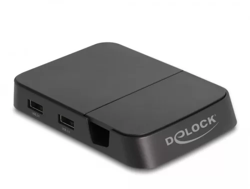 Delock 4K okostelefon dokkoló állomás beépített tartóval - HDMI / USB / Hub / SD / Micro-SD Android és Windows eszközökhöz (DL-88018)