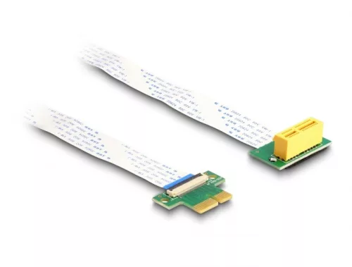 Delock PCI Expressz riser kártya x1 apa - x1 szlot 90 -os szögben FPC kábellel 15 cm hosszú (DL-88021)
