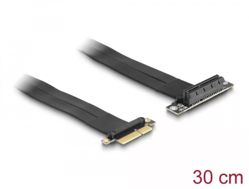 Delock PCI Expressz riser kártya x4 apa - x4 szlot 90 -os szögben kábellel 30 cm hosszú (DL-88025)