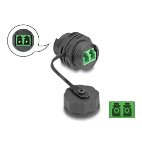   Delock Optikai kábel csatlakozó LC Duplex anya - LC Duplex anya védő kupakkal vízhatlan (DL-88033)