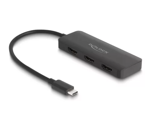 Delock Elosztó USB Type-C  csatlakozóval (DP alternatív mód támogatás)   2 db. HDMI MST 4K 60 Hz (DL-88040)
