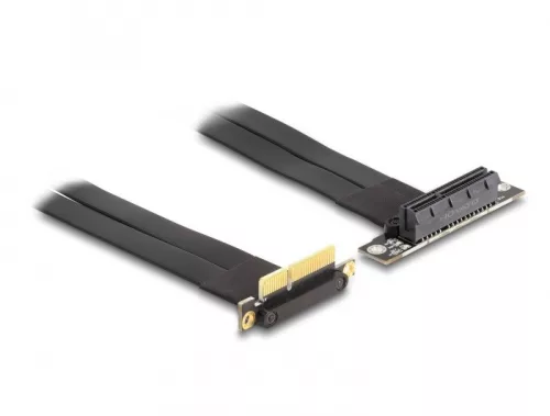 Delock PCI Expressz riser kártya x4 apa 90 -os szögben - x4 szlot 90 -os szögben kábellel 60 cm (DL-88045)