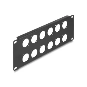   Delock 10  D-típusú patch panel 12 portos 2U fekete (DL-88054)