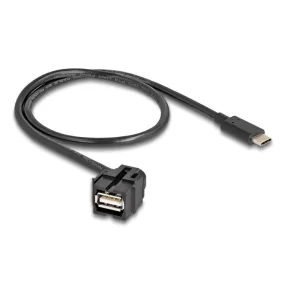   Delock Keystone modul, USB 2.0 A-anya > USB Type-C  apa 250 , kábellel 0,5 m (DL-88056)