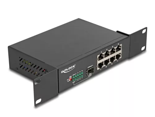 Delock 10" Gigabit Ethernet-kapcsoló, 8 port + 1 SFP (DL-88064)