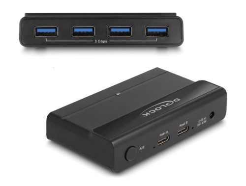 Delock USB 5 Gbps kapcsoló 4 db. eszköz és 2 db. Kiszolgáló