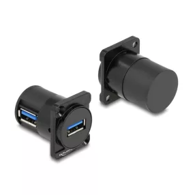   Delock D-típusú Modul USB 5 Gbps A-típusú hüvely - hüvely 90 fokban ívelt (DL-88067)