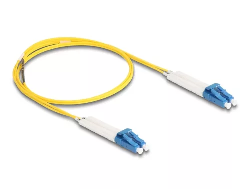 Delock Üvegszálas optikai kábel LC Duplex - LC Duplex egyszerű módozatú, OS2 hajlított, 1 m (DL-88070)