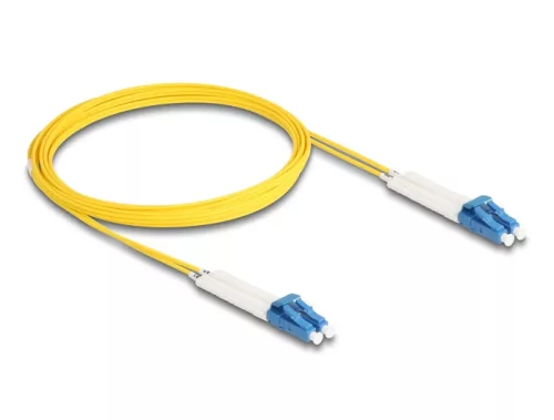 Delock Üvegszálas optikai kábel LC Duplex - LC Duplex egyszerű módozatú, OS2 hajlított, 3 m (DL-88072)
