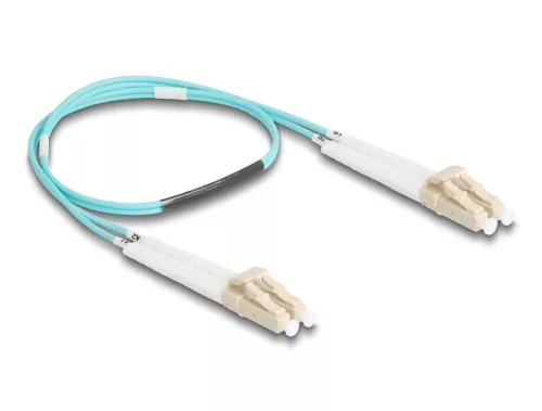 Delock Üvegszálas optikai kábel LC Duplex - LC Duplex egyszerű többszörös, OM3 hajlított, 0,5 m (DL-88078)