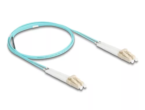 Delock Üvegszálas optikai kábel LC Duplex - LC Duplex egyszerű többszörös, OM3 hajlított, 1 m (DL-88079)