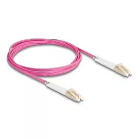   Delock Üvegszálas optikai kábel LC Duplex - LC Duplex egyszerű többszörös, OM4 hajlított, 2 m (DL-88088)