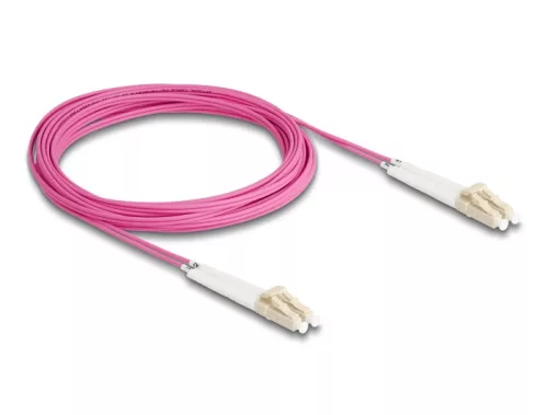 Delock Üvegszálas optikai kábel LC Duplex - LC Duplex egyszerű többszörös, OM4 hajlított, 5 m (DL-88090)