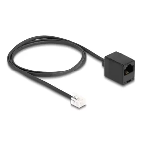   Delock Telefonkábel RJ11 apa - RJ45 anya, fekete, 1 m (DL-88092)