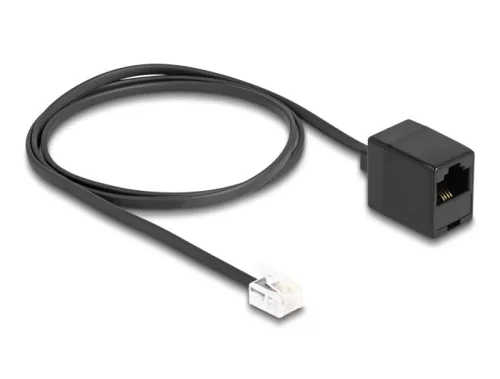 Delock Telefonkábel RJ11 apa - RJ45 anya, fekete, 1 m (DL-88092)
