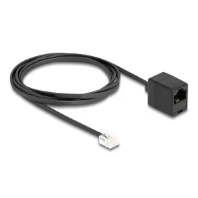   Delock Telefonkábel RJ11 apa - RJ45 anya, fekete, 2 m (DL-88093)