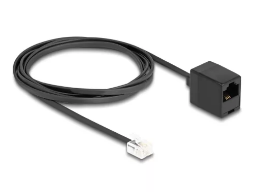 Delock Telefonkábel RJ11 apa - RJ45 anya, fekete, 2 m (DL-88093)