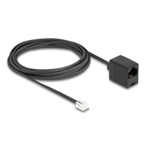   Delock Telefonkábel RJ11 apa - RJ45 anya, fekete, 3 m (DL-88094)