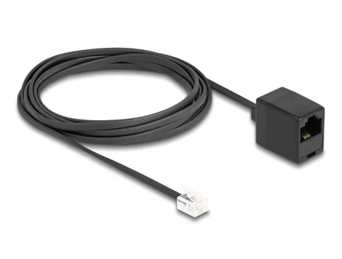 Delock Telefonkábel RJ11 apa - RJ45 anya, fekete, 3 m (DL-88094)