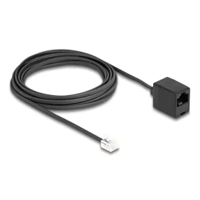   Delock Telefonkábel RJ11 apa - RJ45 anya, fekete, 5 m (DL-88095)