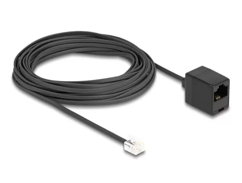 Delock Telefonkábel RJ11 apa - RJ45 anya, fekete, 10 m (DL-88096)