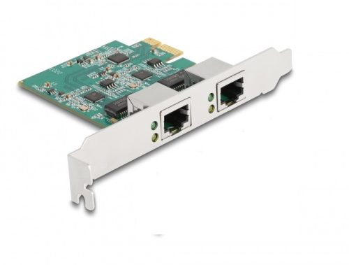 Delock PCI Express x1 kártya - 2 x RJ45 2,5 Gigabit LAN