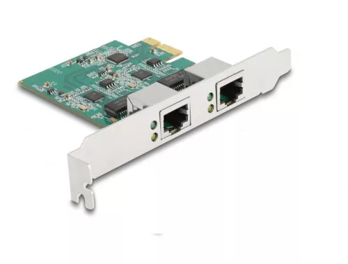 Delock PCI Express x1 kártya - 2 x RJ45 2,5 Gigabit LAN (DL-88101)