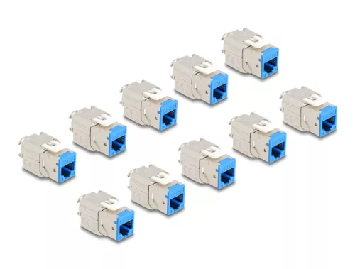 Delock Keystone Modul RJ45 anya - LSA Cat.6A eszközmentes kék 10 db-os szett (DL-88113)