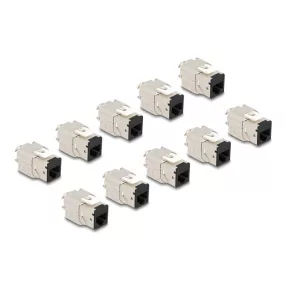   Delock Keystone Modul RJ45 anya - LSA Cat.6A eszközmentes fekete 10 db-os szett (DL-88118)