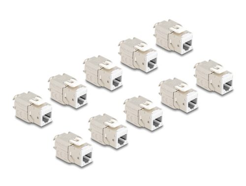 Delock Keystone Modul RJ45 anya - LSA Cat.6A eszközmentes fehér 10 db-os szett