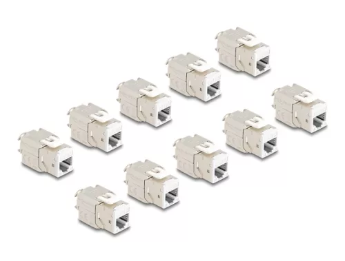 Delock Keystone Modul RJ45 anya - LSA Cat.6A eszközmentes fehér 10 db-os szett (DL-88119)