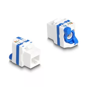   Delock Keystone Modul RJ45 anya - LSA Cat.6A eszköz nélkül beszerelhető, valamint rendelkezik kék elcsavarható zárral (DL-88130)