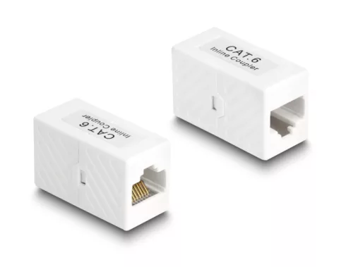 Delock Adapter RJ45 anya - RJ45 anya Cat.6 UTP, fehér (DL-88133)