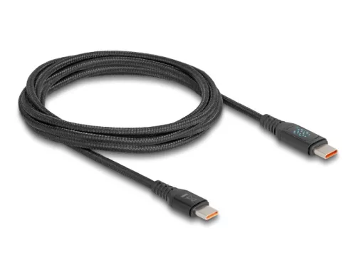 Delock USB 2.0 gyorstöltő kábel USB Type-C  apa - apa PD 3.1 140 W tápjelzővel, 1,20 m (DL-88136)