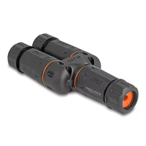   Delock Kábel csatlakozó Y-Adapter RJ45 anya - 2 x RJ45 anya Cat.6 IP68 por és vízhatlan védelem, kültéri használatra (DL-88143)