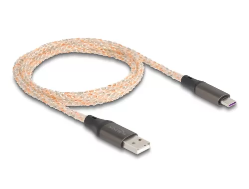Delock USB 2.0 kábel A-típus - USB Type-C  RGB jelzéssel 1 m (DL-88164)