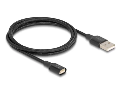 Delock Mágneses USB töltő kábel, fekete 1 m (DL-88167)