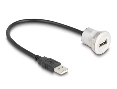 Delock USB 2.0 A-típusúbeépített anya kábelcsatlakozóval 30 cm, alumínium (DL-88181)