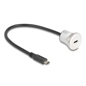   Delock USB 10 Gbps USB Type-C  beépített anya kábelcsatlakozóval 30 cm, alumínium (DL-88183)