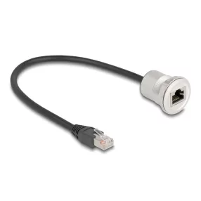   Delock RJ45 beépített anya kábelcsatlakozóval Cat.5e STP 30 cm, alumínium (DL-88187)