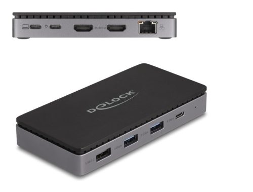 Delock USB Type-C  dokkolóállomás 4K - hoz kettős HDMI MST / USB / Gibabit LAN / PD 3.0 85 W