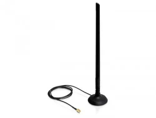 Delock SMA WLAN 6.5 dBi Antenna mágneses állvánnyal és hajlékony szerkezettel (DL-88410)