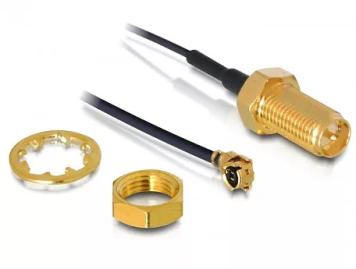Delock antenna kábel RP-SMA csatlakozóelem> MHF /U.FL-LP-068 Kompatibilis dugó 200 mm 1.13 Menet hos (DL-88420)