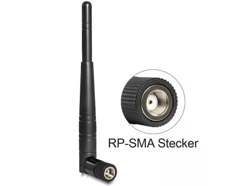 Delock WLAN antenna RP-SMA 802.11 a/b/g/n 3 dBi mindenirányú, csuklós, (DL-88461)