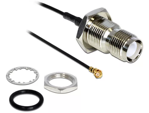Delock I-PEX dugó > RP-TNC Jack adapter, 200 mm (DL-88464)