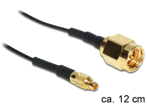 Delock MMCX csatlakozódugó > RP-SMA Jack adapter, 120 mm