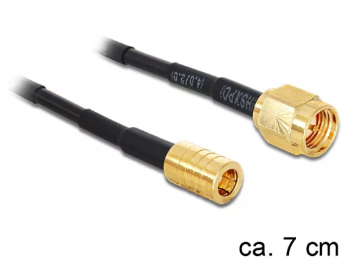 Delock SMA csatlakozódugó > SMB csatlakozódugó adapter, 70 mm (DL-88474)