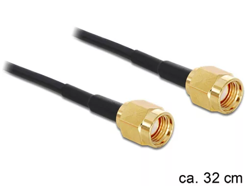 Delock RP-SMA csatlakozódugó > RP-SMA csatlakozódugó adapter, 320 mm (DL-88475)